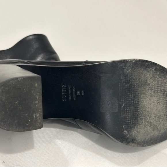 Schutz pointed toe black leather booties. - Picture 10 of 10